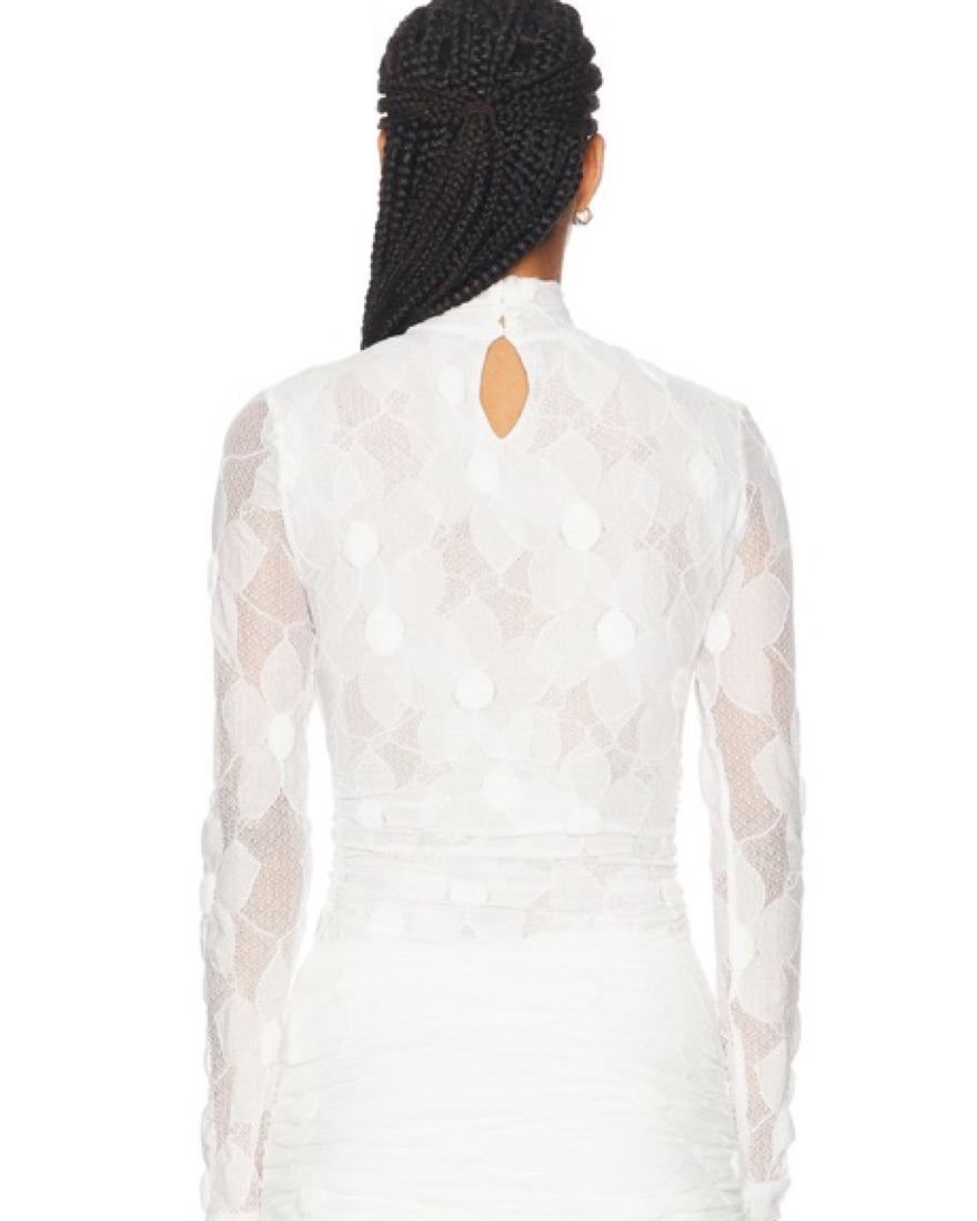 Siedres White Lace Turtleneck - xs by Siedres - Pickle
