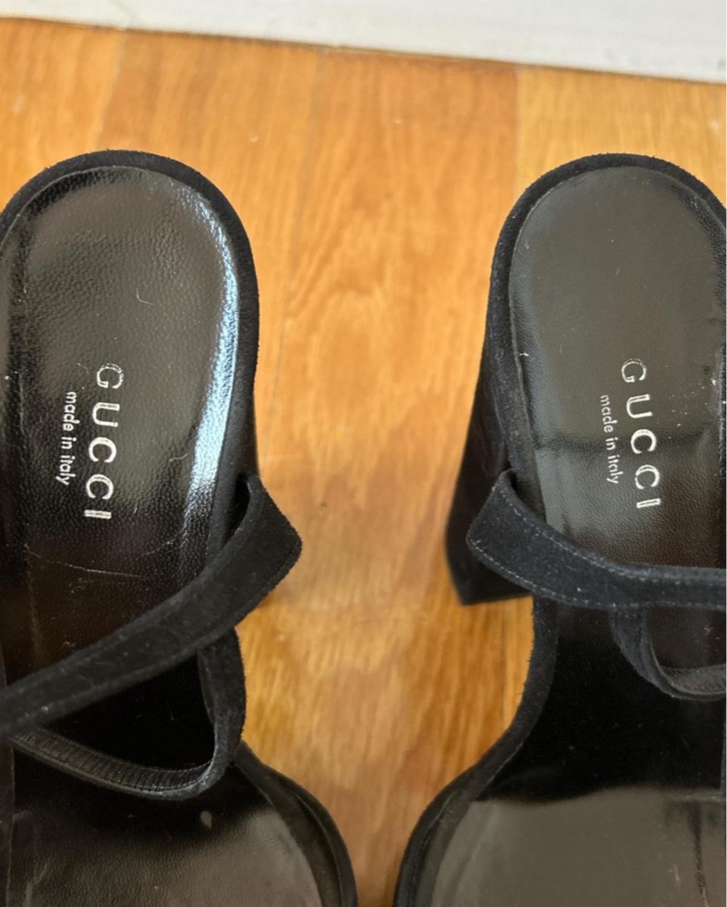 Tom Ford Era Gucci Block Platform Heels by Gucci - Pickle