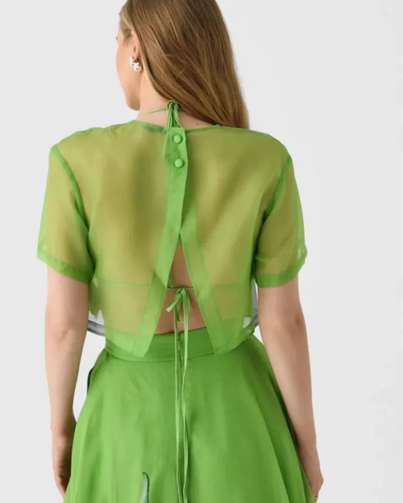 Leo Lin Two Piece Green Floral Set by Leo Lin - Pickle
