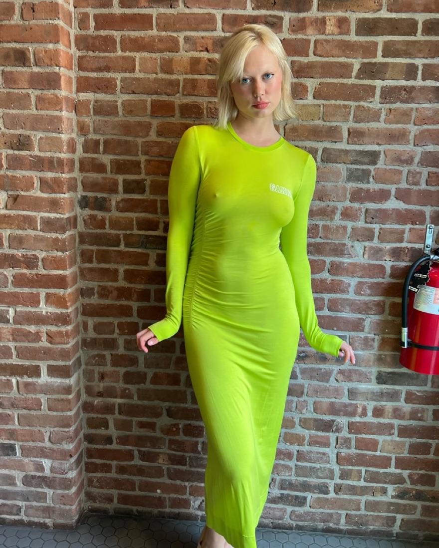 【GANNI】dress Ganni Floral Print Long Dress - Yellow Dresses, Clothing