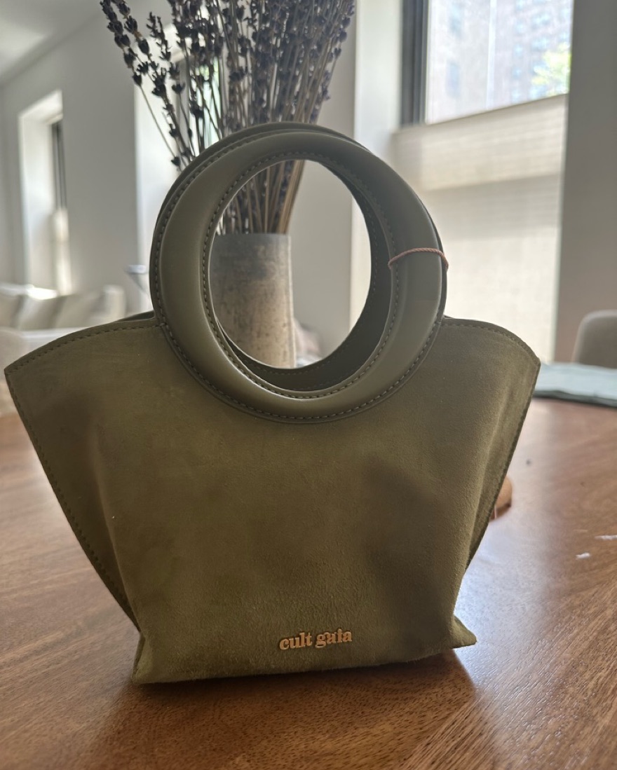 Cult Gaia Ansel Suede Tote Bag by Cult Gaia - Pickle