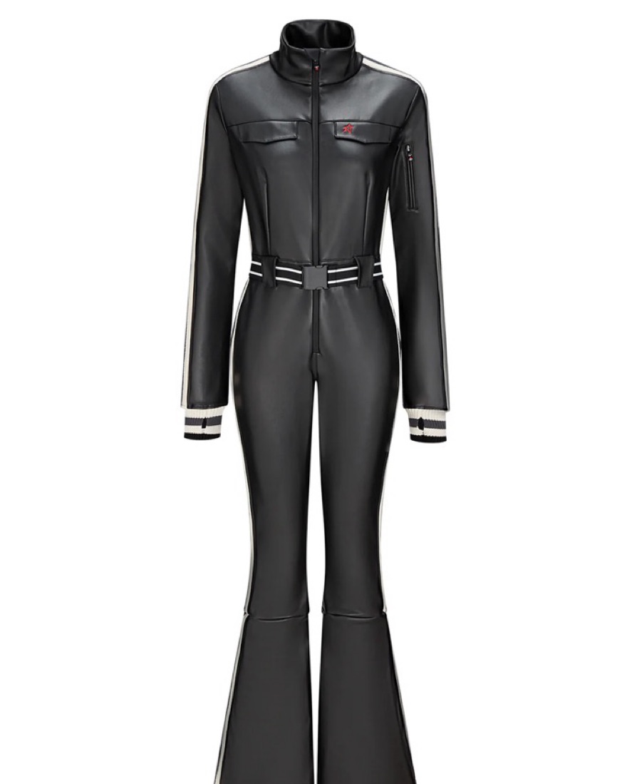 Perfect Moment Crystal Leather Ski Suit by Perfect Moment - Pickle