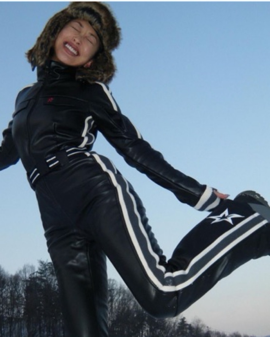 Perfect Moment Leather Ski Suit by Perfect Moment - Pickle