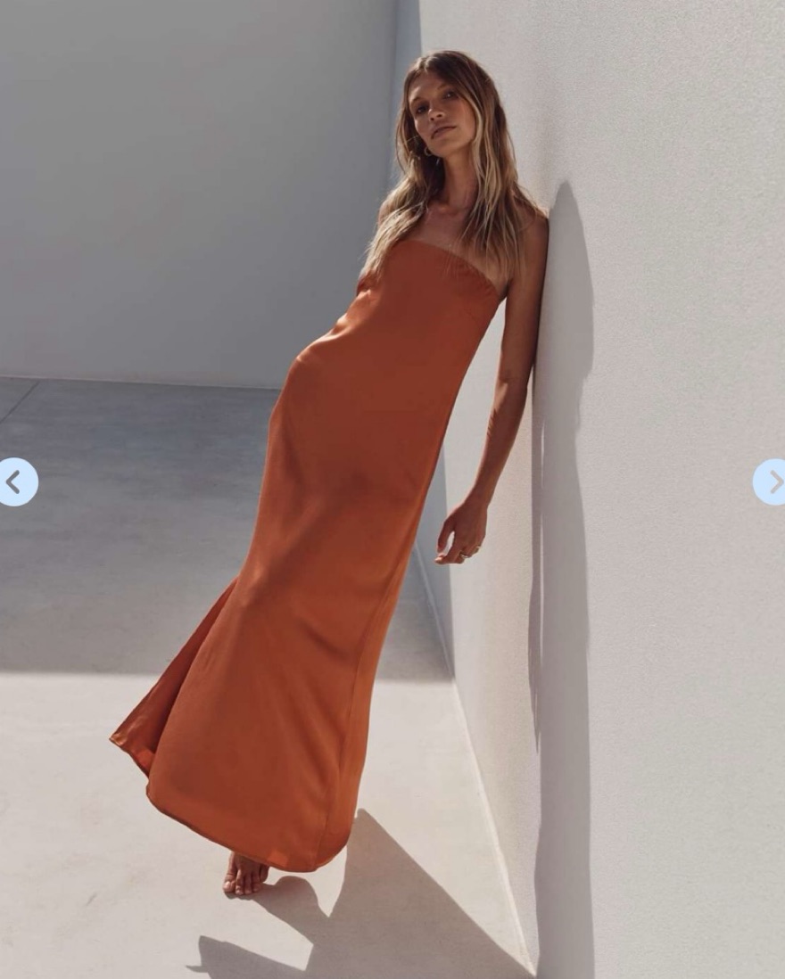 Dissh MIA ORANGE STRAPLESS SATIN by Dissh - Pickle