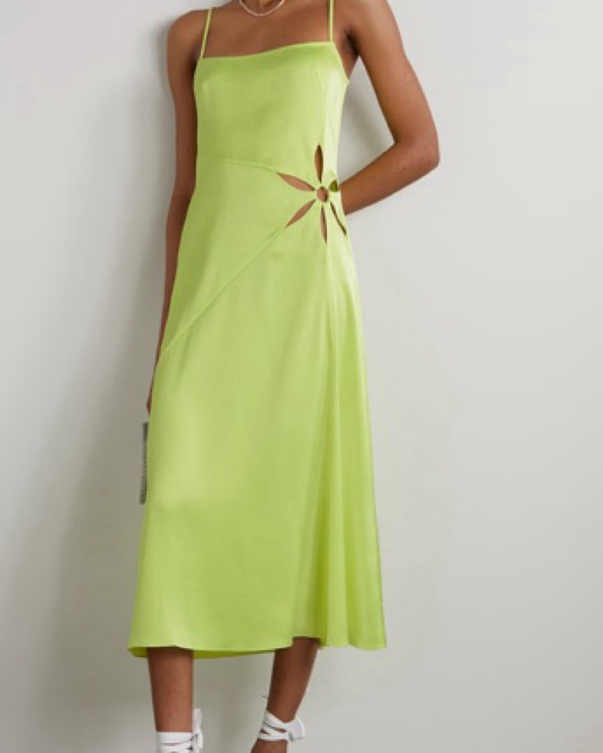 Cult Gaia Lime Green Flower Cut Out Midi by Cult Gaia - Pickle