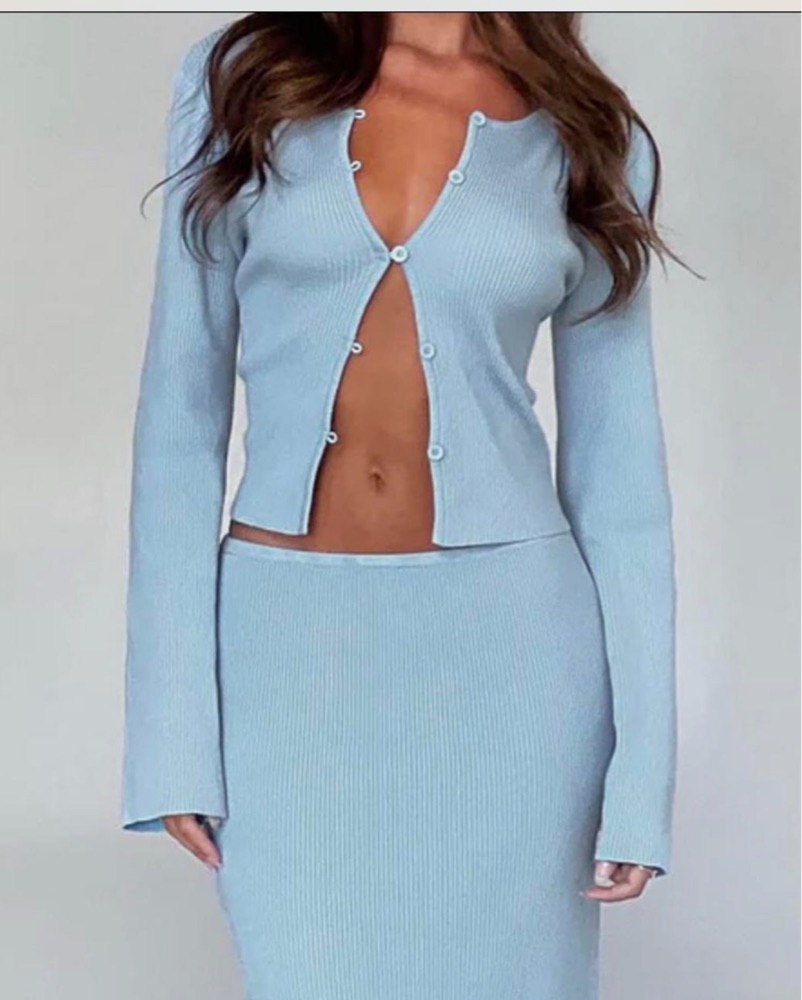 Tiger Mist Monica Cardigan And Skirt by Tigermist - Pickle