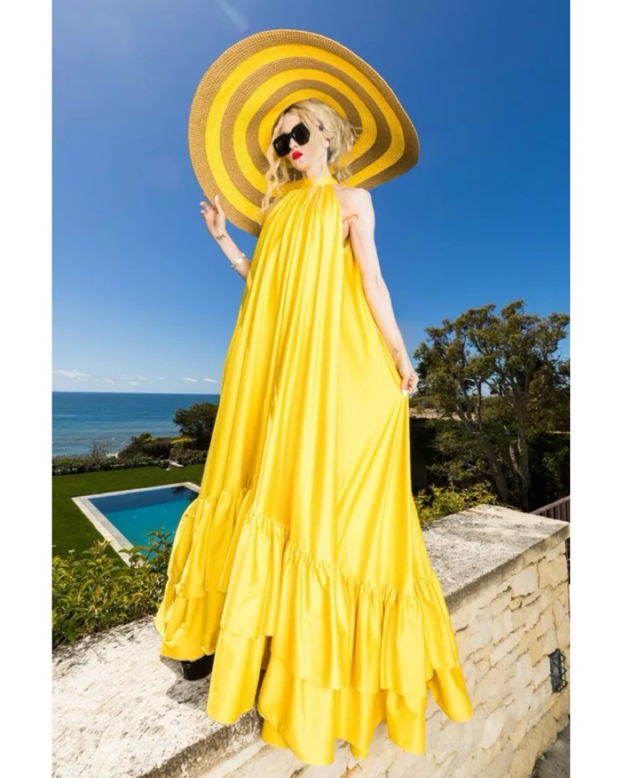 ALEXIA STAM　Olivia レモンイエロー Alice & Olivia Jovie Maxi Dress by Alice & Olivia - Pickle