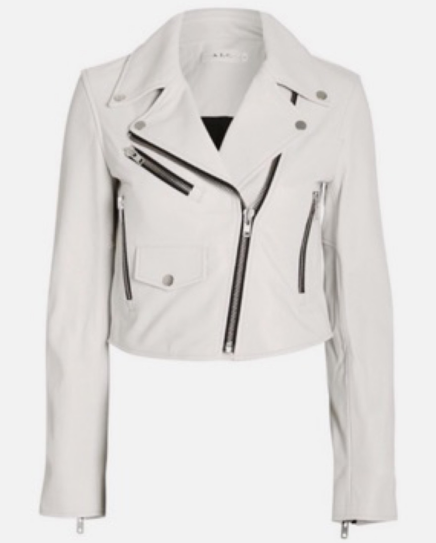White ALC Lamb Leather Jacket by ALC - Pickle