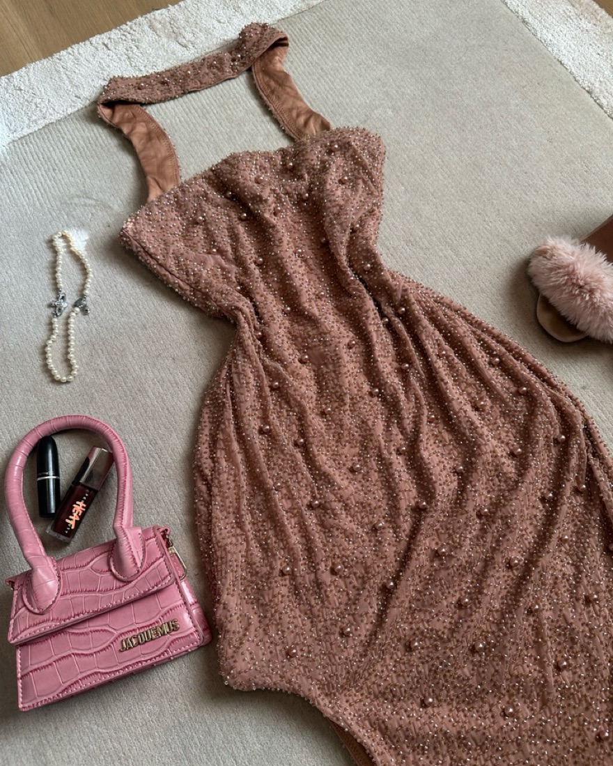 Embelished Nude Belgravia Oh Polly Dress by Oh Polly - Pickle