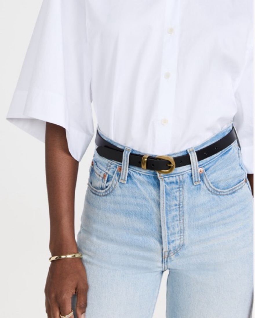Madewell Buckle Skinny Leather Belt XS by Madewell - Pickle