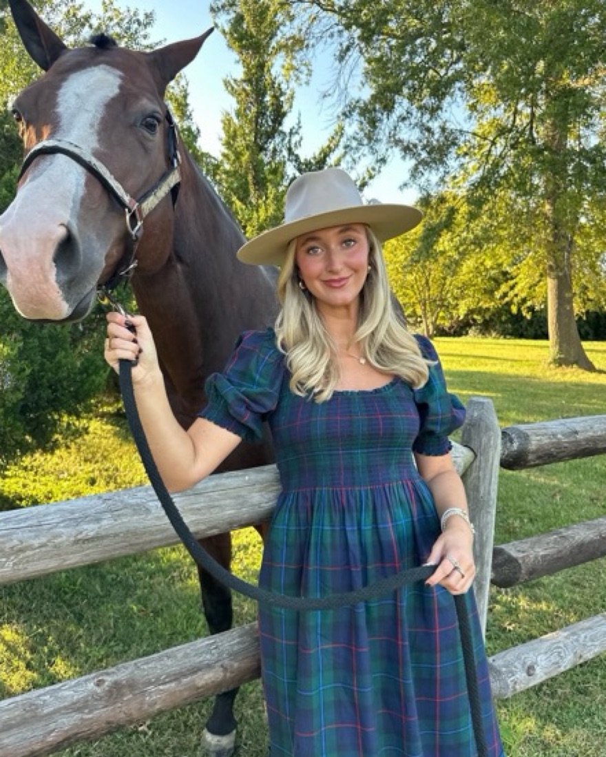 Hillhouse Tartan Louisa Nap Dress by Hill House - Pickle