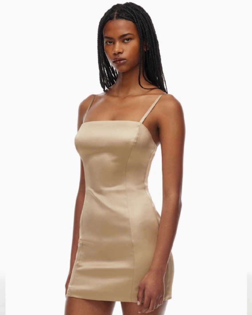 NYE Aritzia Gold Shimmer Satin Dress by Aritzia - Pickle