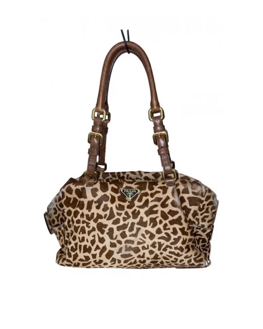 VTG Animal Print Pony Hair Prada Bag by Prada - Pickle
