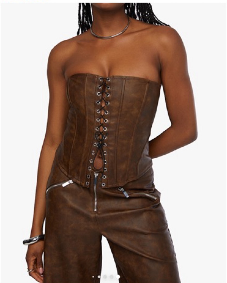 Lace Front Corset Top by WeWoreWhat - Pickle