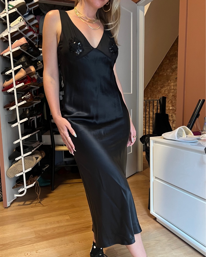 FLEUR DU MAL Backless Black Slip Dress by Fleur Du Mal - Pickle