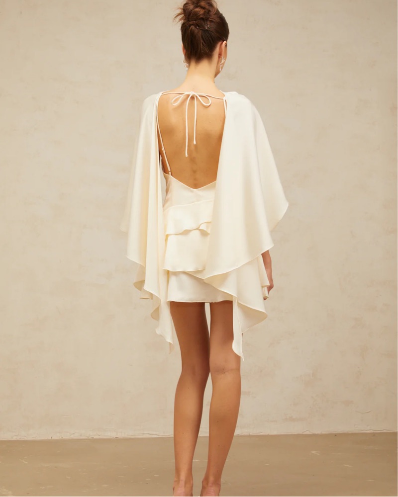 Miss Rosier White Ruffled Mini Dress by Miss Rosier - Pickle