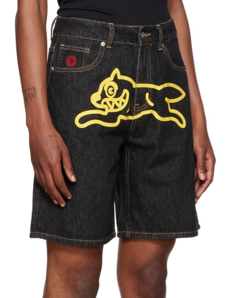 ICECREAM black Running Dog Denim Jorts by Icecream - Pickle