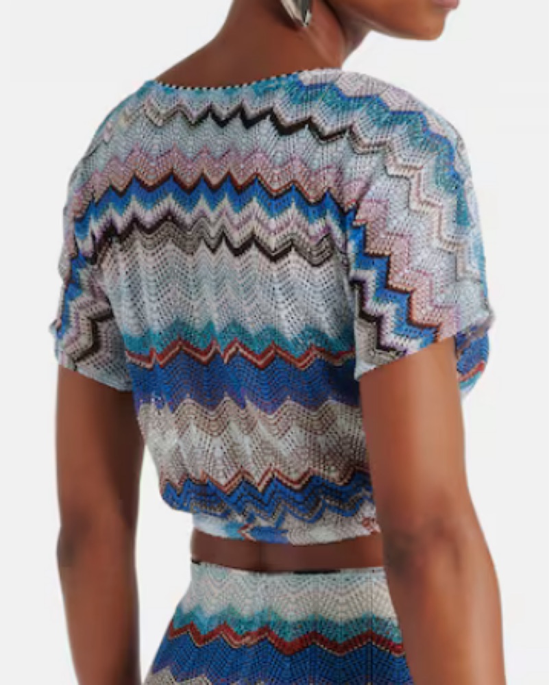 【美品】ミッソーニ（MISSONI）ノースリーブ/46 MISSONI - ミッソーニ ノースリーブニットワンピース レディース M