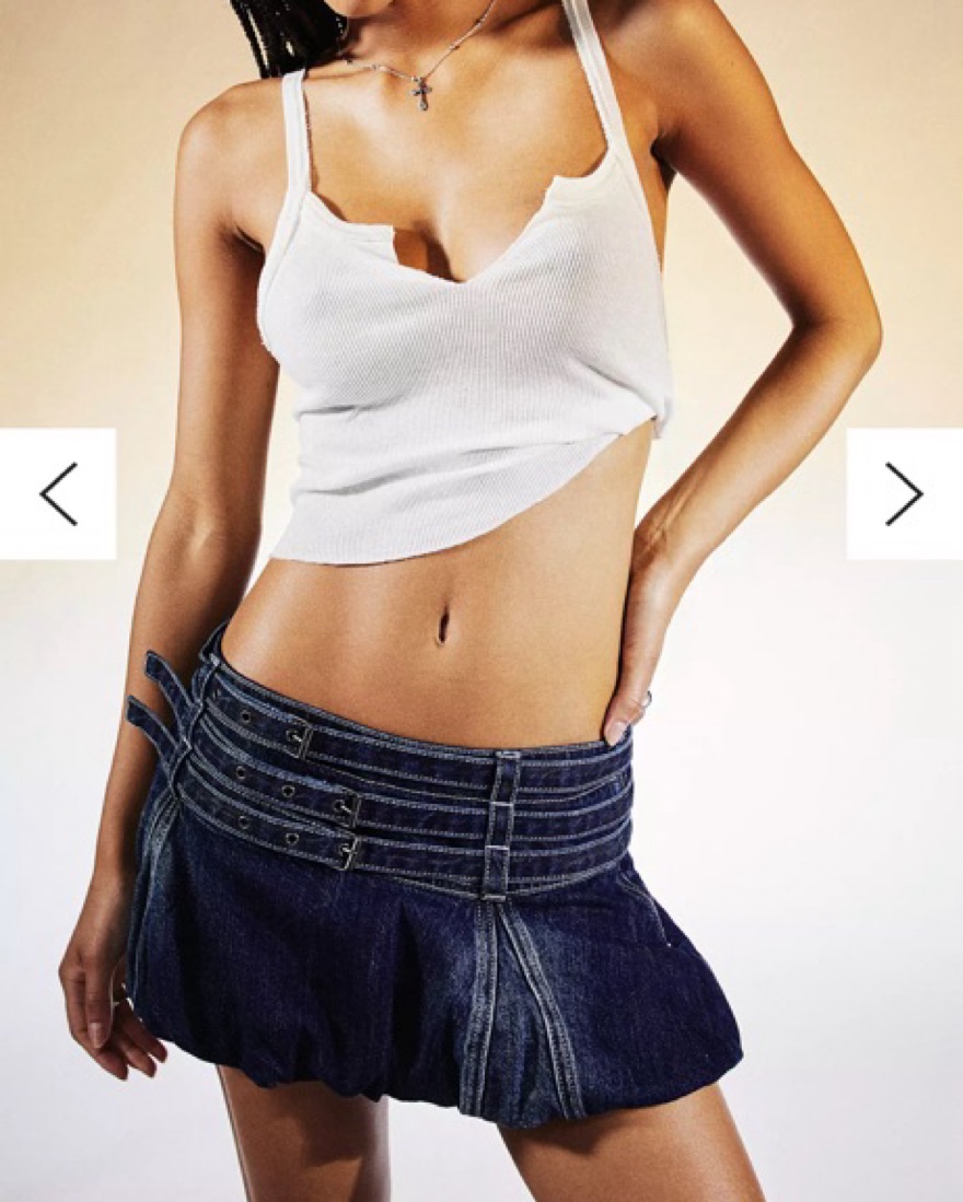 Jaded London Alana Denim Bubble Micro Sk by Jaded London - Pickle