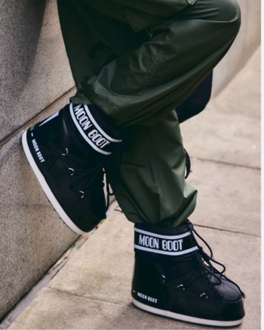 Icon Low Black Nylon Moon Boots by Moon Boots - Pickle