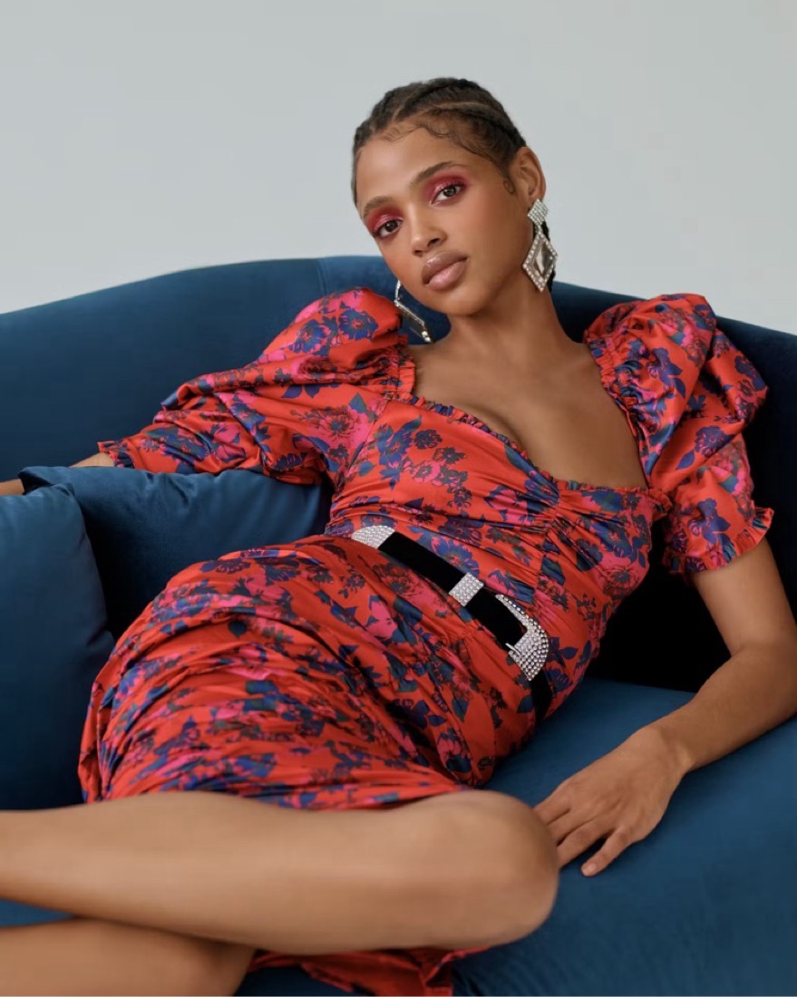 For Love and Lemons Monet Midi Dress by For Love & Lemons - Pickle