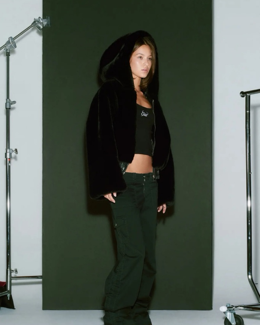 I.AM.GIA 717 Black Faux Fur Hooded Coat by I AM GIA - Pickle