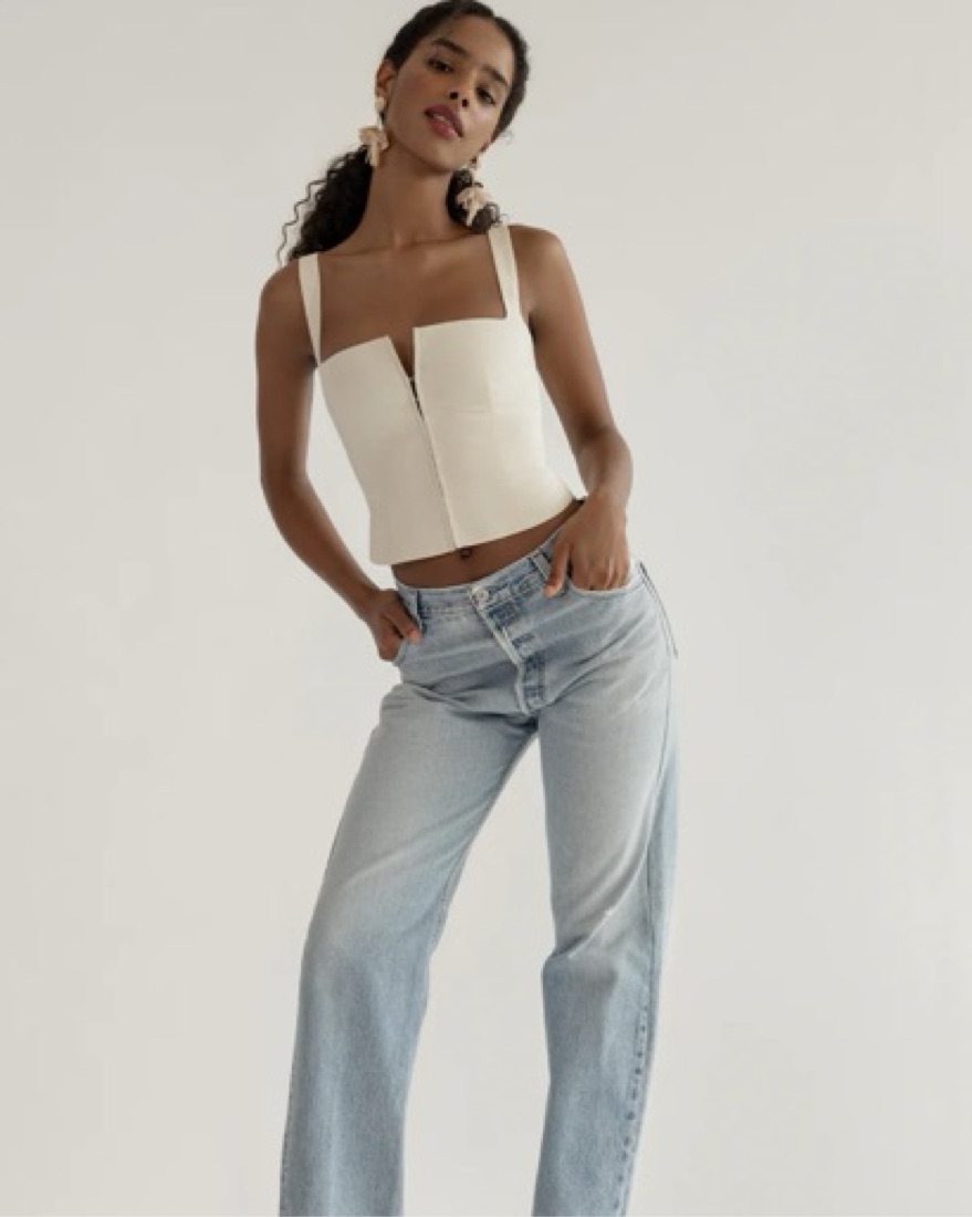 Orseund Iris Minimal Bustier In White by Orseund Iris - Pickle