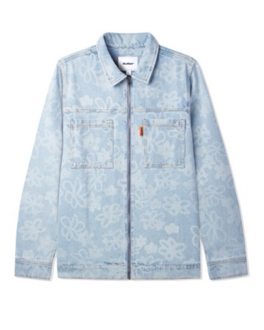 Floral Denim Zip-Up Jacket by Butter - Pickle