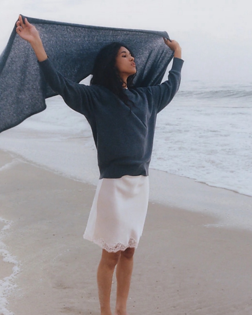 J. Crew Gwen lace-trim slip skirt by J Crew - Pickle