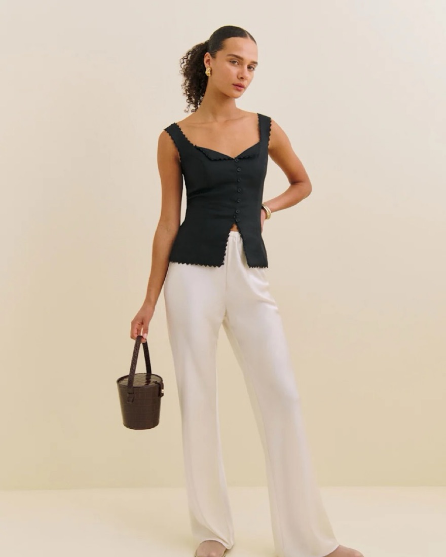 reformation ブラウス Roland top Reformation Viola Linen Top | Shopbop