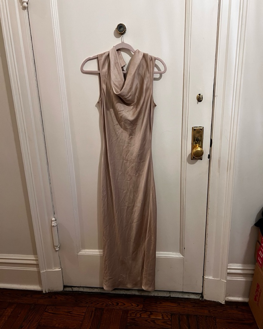Veronica Beard Kura Satin Beige Dress - by Veronica Beard - Pickle