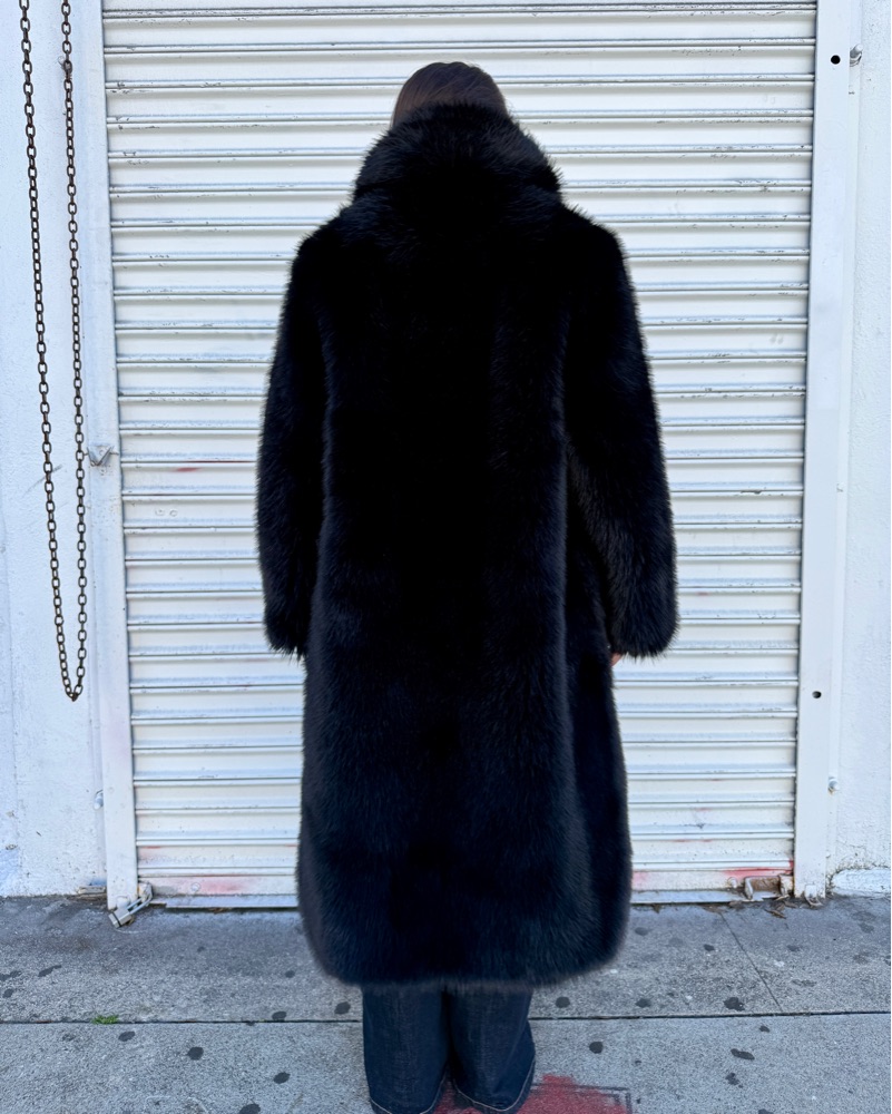 Long Black Faux Fur Coat by Akira - Pickle