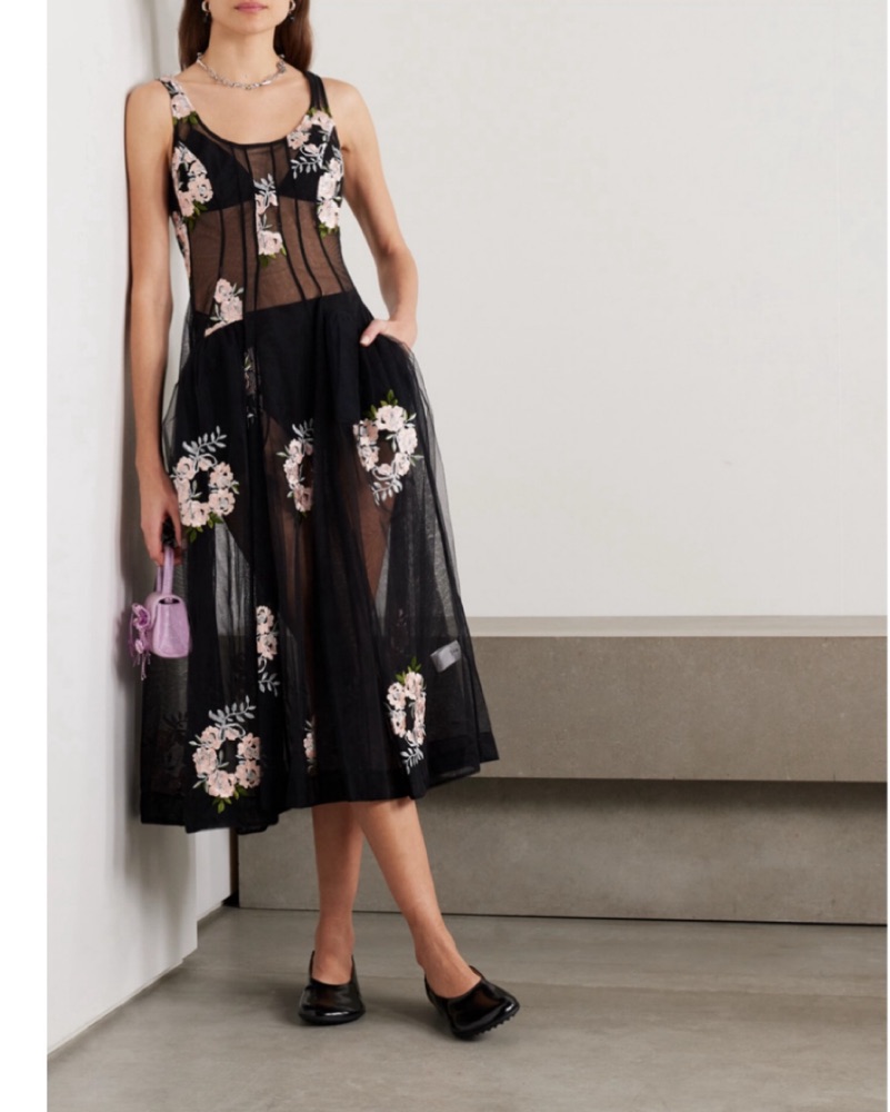 Simone Rocha Embroidered Tulle Dress by Simone Rocha - Pickle