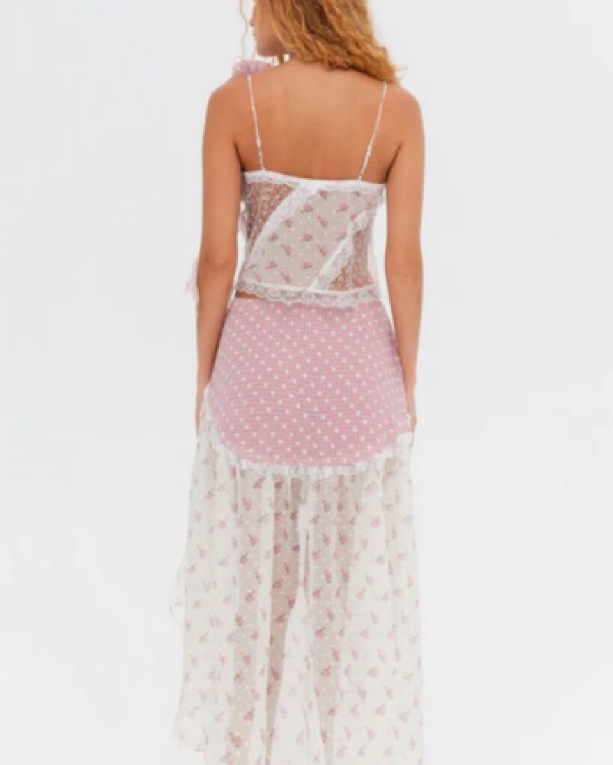 For Love & Lemons Francine Top + Skirt by For Love & Lemons - Pickle