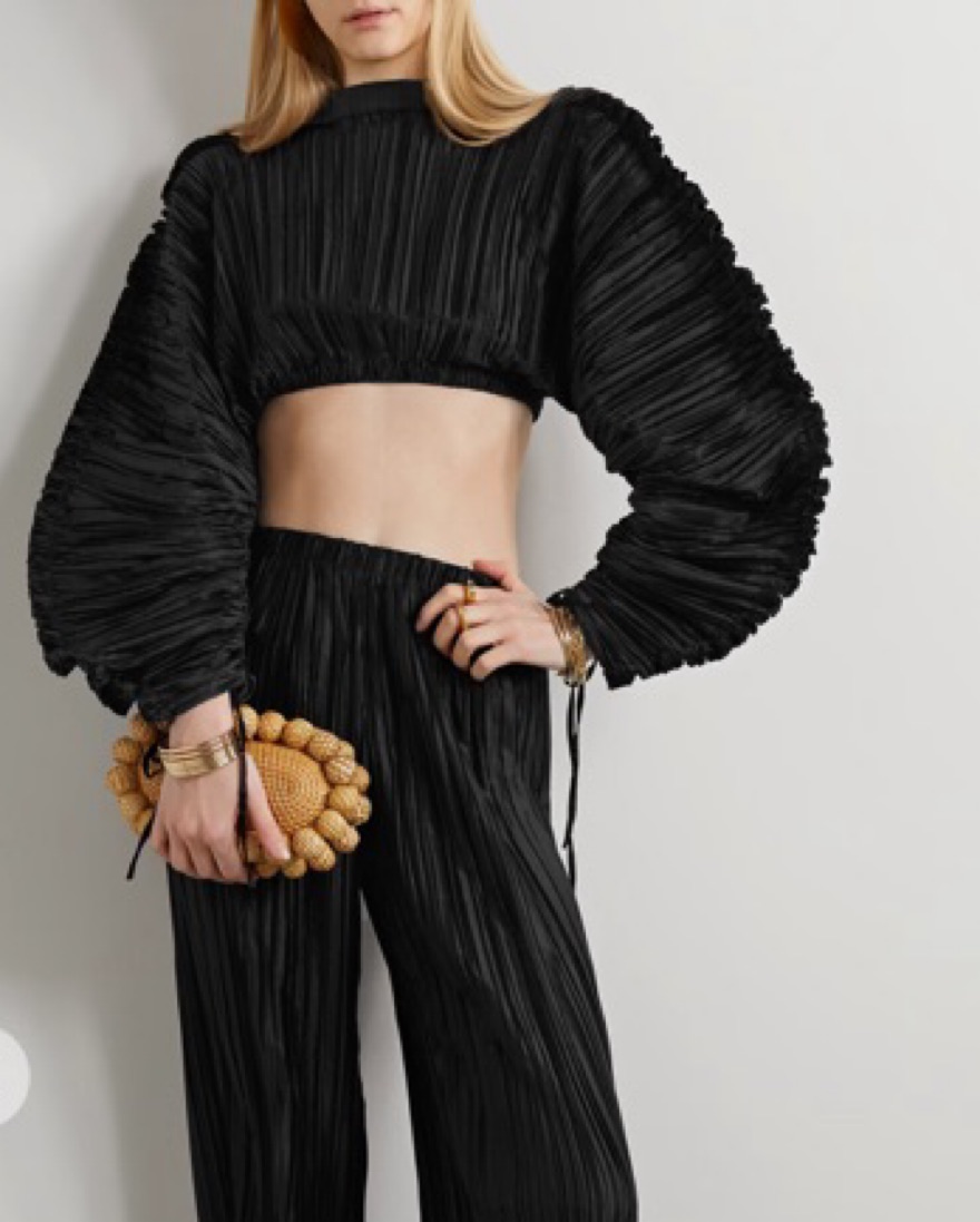 Cult Gaia Mala Cropped Plisse Dupe by Cult Gaia - Pickle