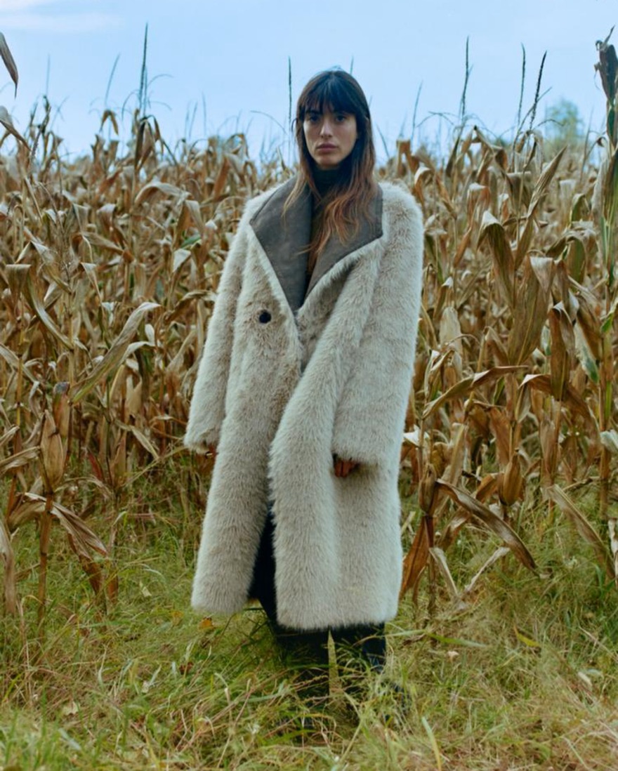 Brown Fur REVERSIBLE LONG COAT by Zara - Pickle