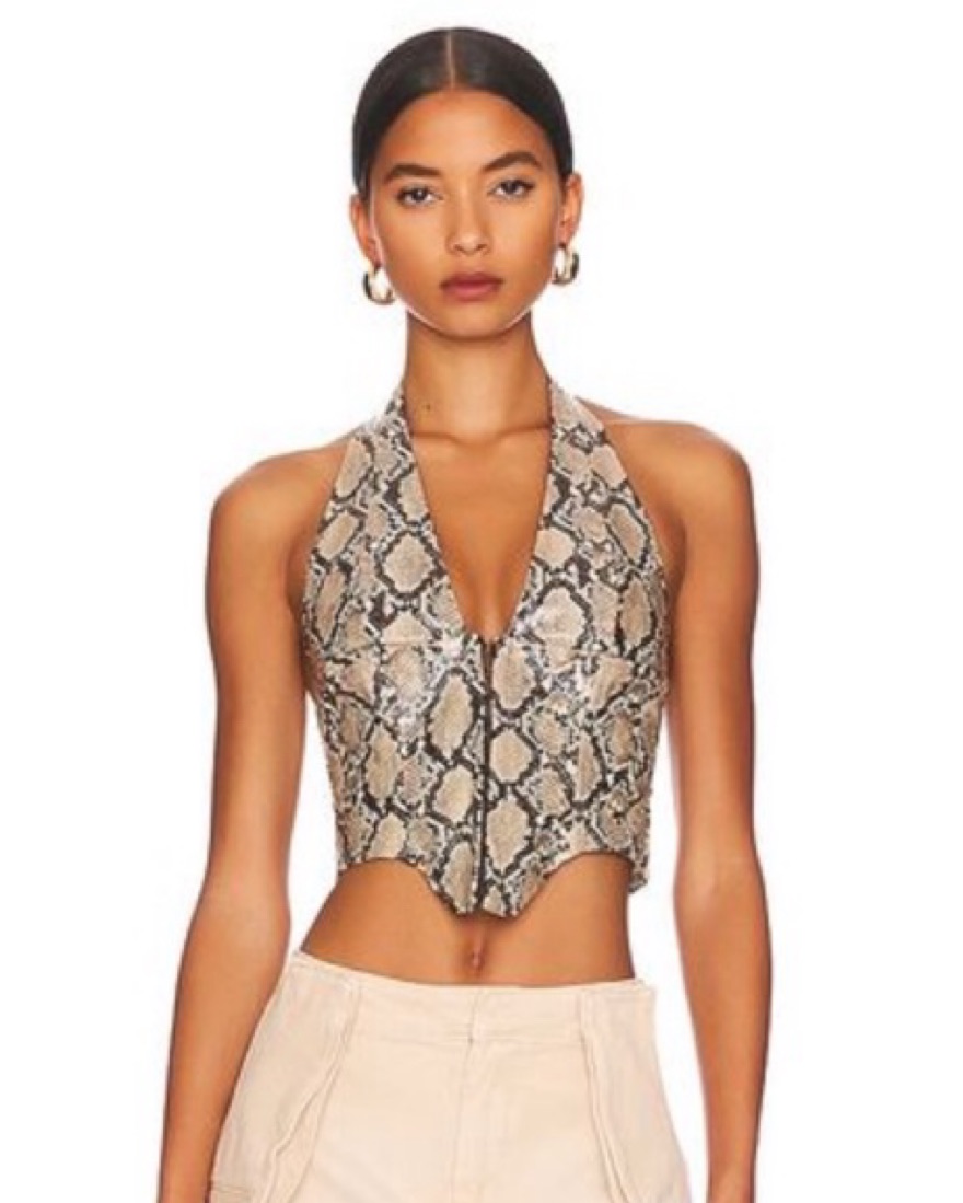 Miaou Halter Corset Top by Miaou - Pickle
