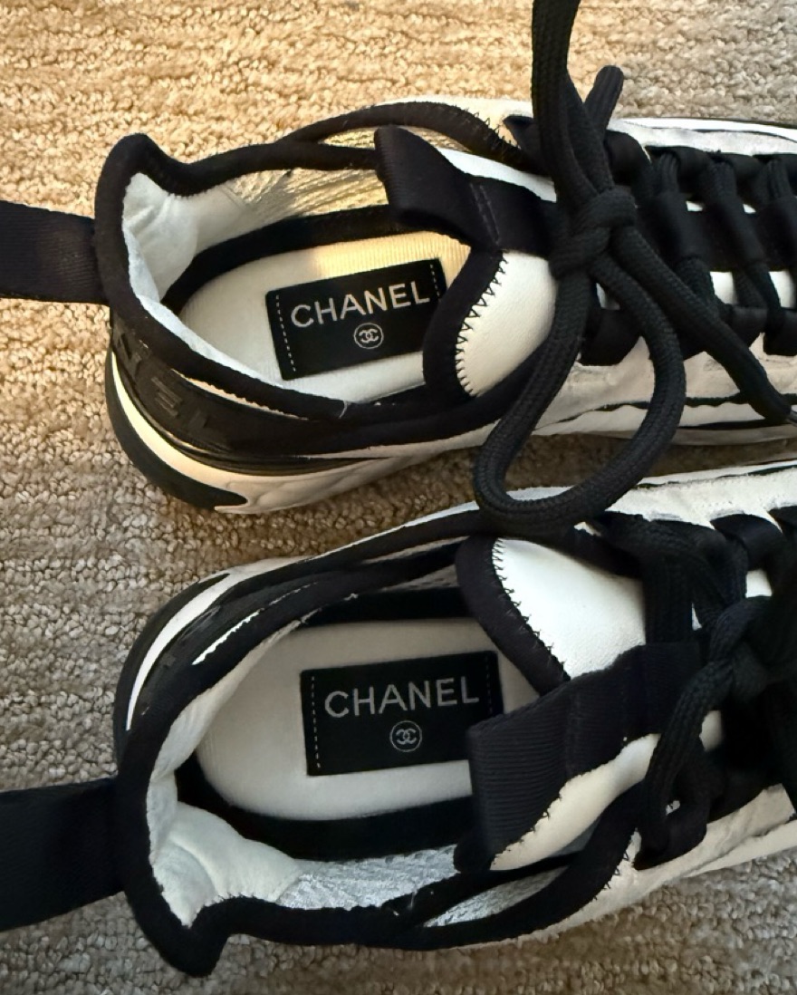 Chanel Black/White Sneakers Size 6 1/2 by Chanel - Pickle