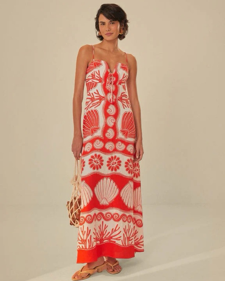 FARM Rio Ainika Shell White Maxi Dress by FARM Rio - Pickle