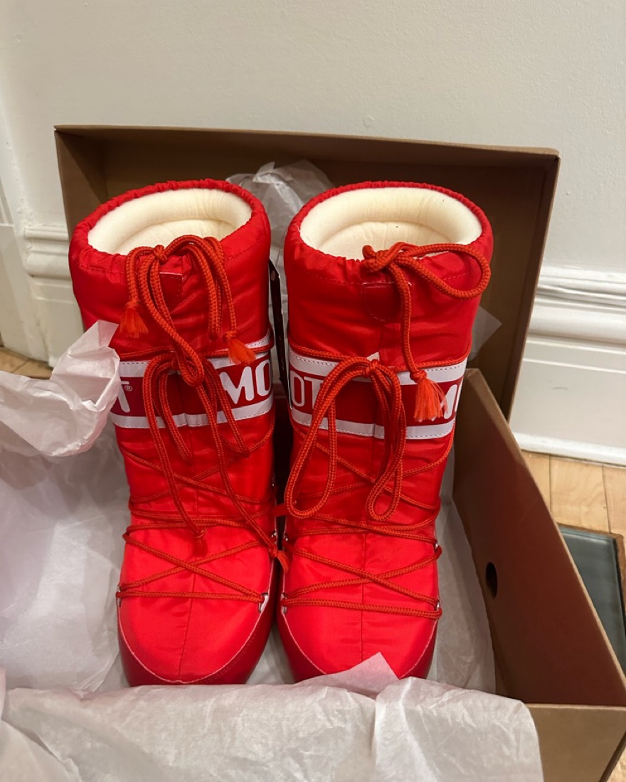 Vibrant Red Moon Boots by Moon Boot - Pickle