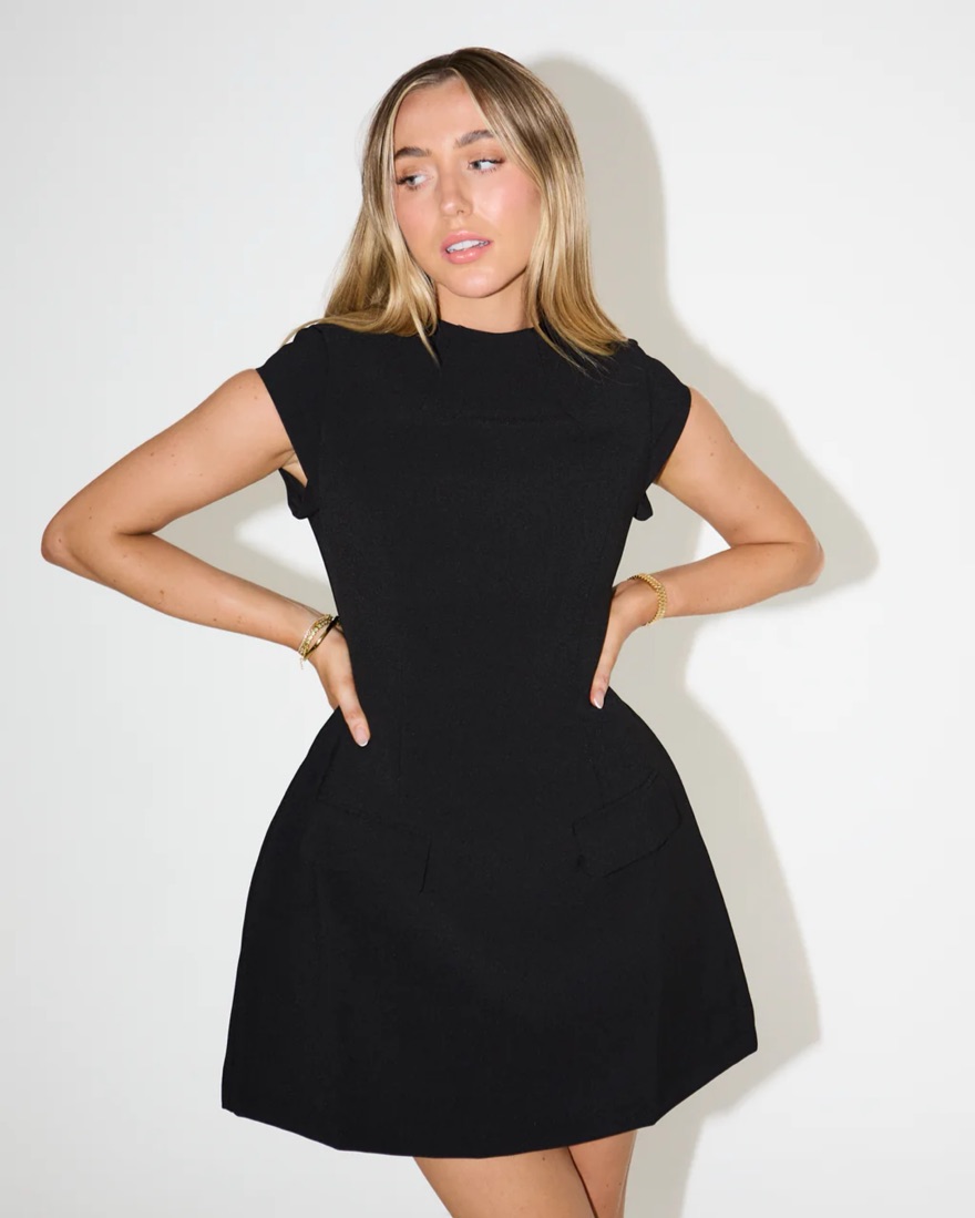 【3/15削除】OTONA MUSE SET UP CLASSIC DRESS Odd Muse The Ultimate Muse V-Neck Midi by Odd Muse London - Pickle