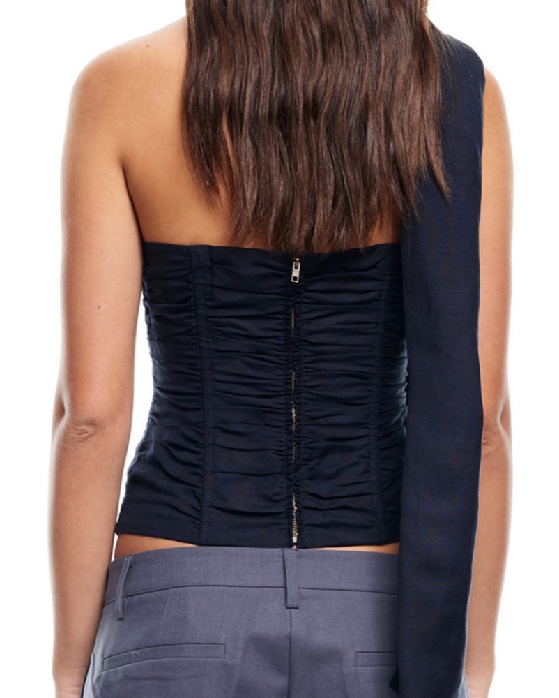 Lioness Ruched Scarf Trim Tube Top by Lioness - Pickle