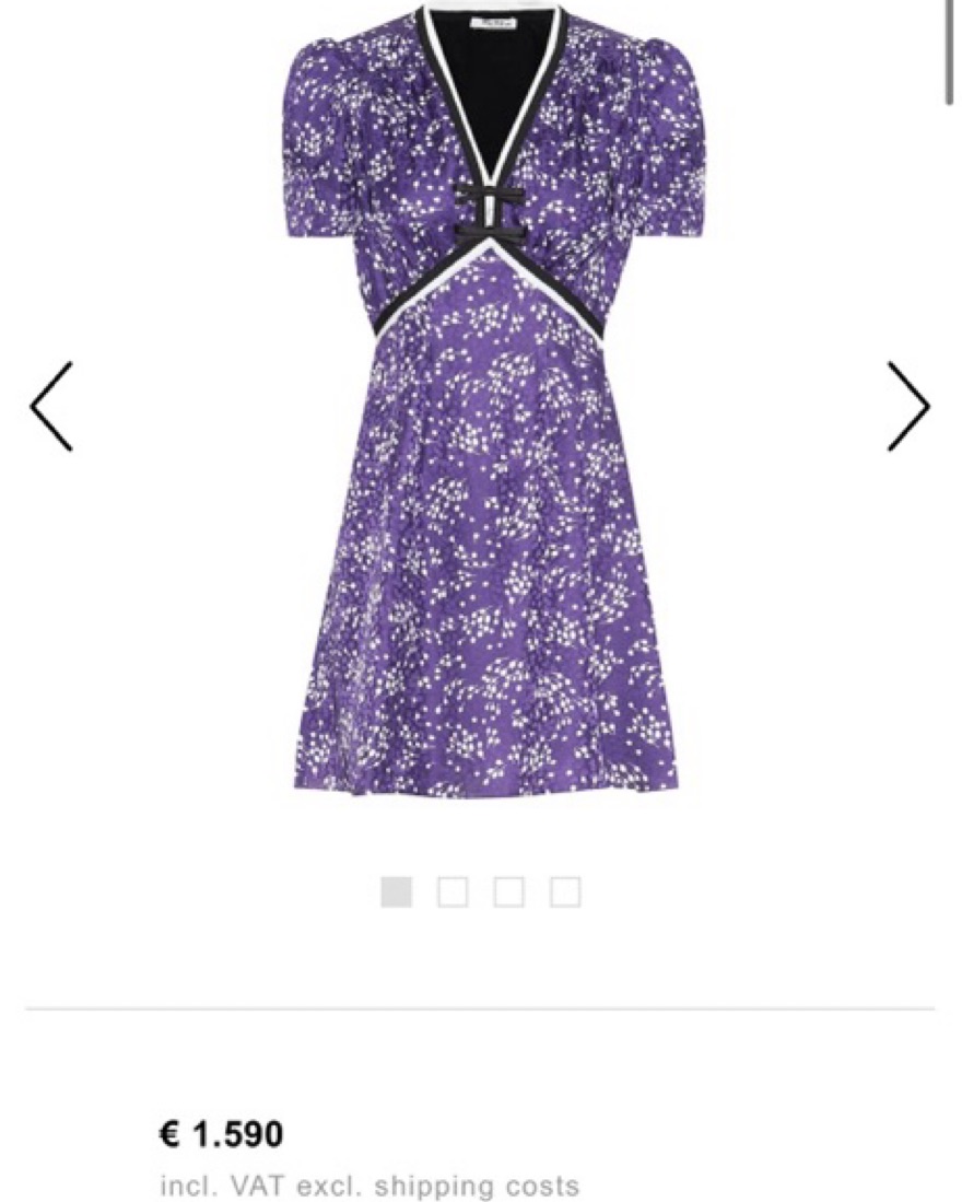 MIU MIU 薄紫 Vネック ノースリーブ ミニワンピース MIU MIU 薄紫 Vネック ノースリーブ ミニワンピース