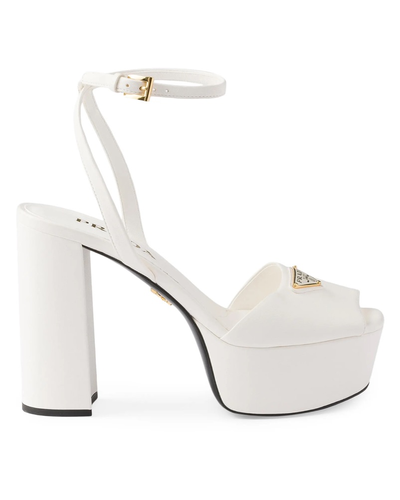 Prada Nappa Leather Platform Heels by Prada - Pickle