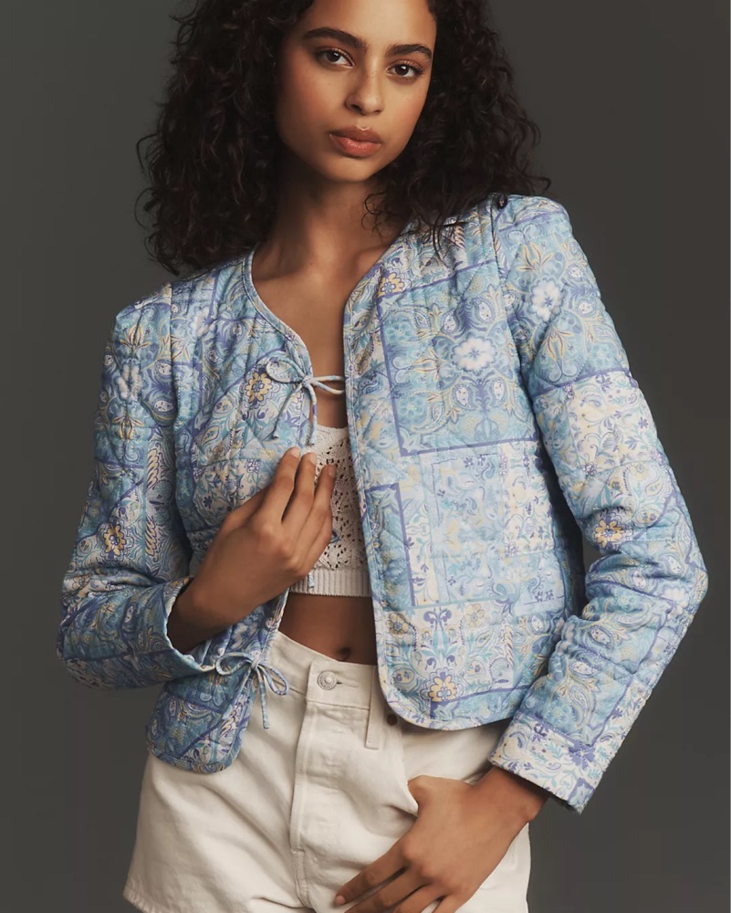 Anthropologie Blue Quilted Jacket by Anthropologie - Pickle