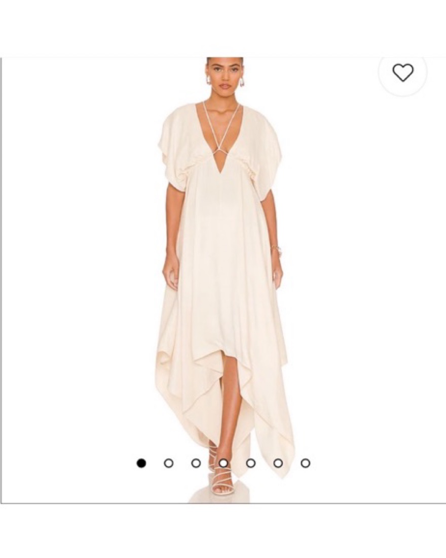 ADEAM アディアム　Ｖネック　フレア　ワンピース　チュニック　ホワイト L'Acadamie Arav Midi Dress by L'Academie - Pickle