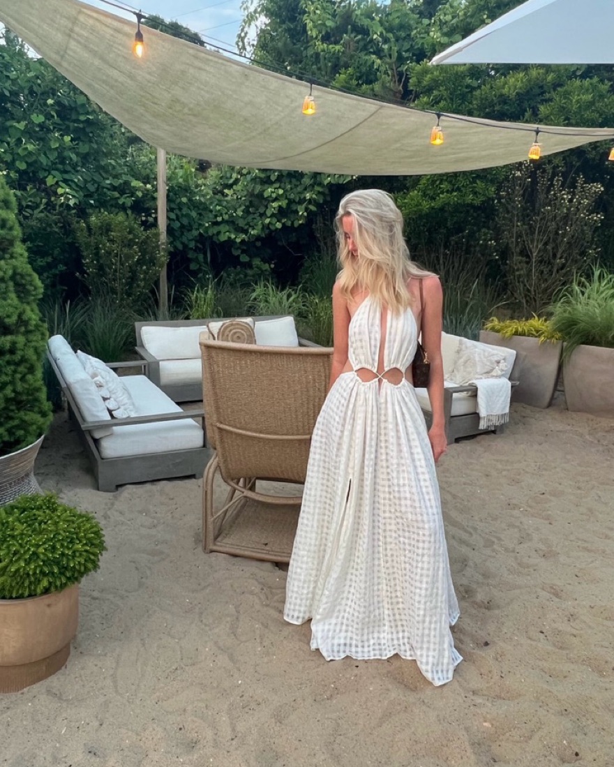 Cult Gaia Thera Gingham Gown by Cult Gaia - Pickle