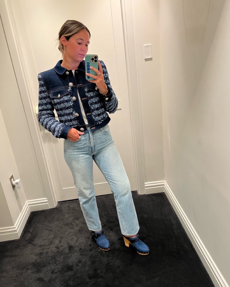 VERONICA BEARD ダブル デニムジャケット シルバー Veronica Beard Denim Tweed Jacket $648 by Veronica Beard - Pickle