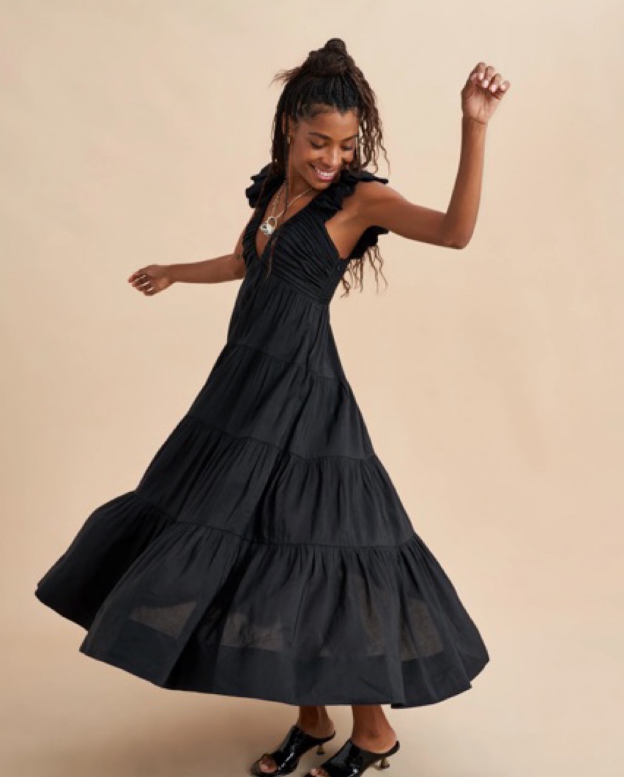 La Ligne Anais Black Maxi Dress by Reformation - Pickle