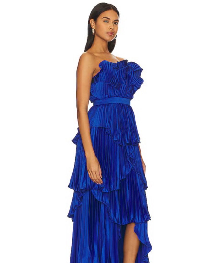 Judah Scallop Pleated Dress by AMUR - Pickle